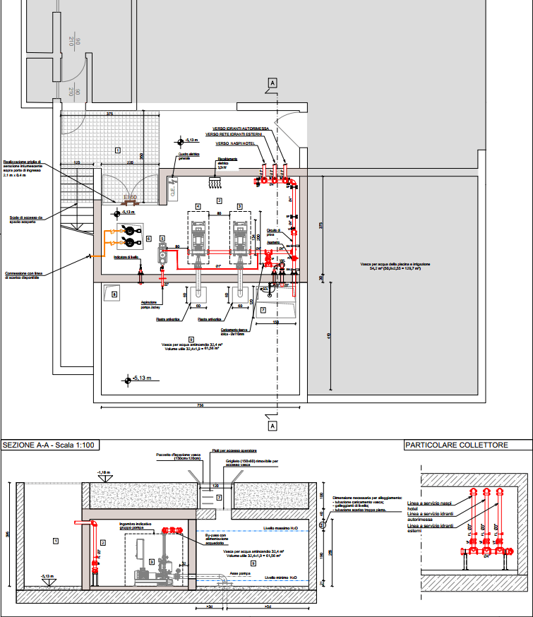Technischer Plan einer Löschwasseranlage von Studio G